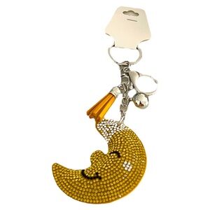 3D RHINESTONE HALF MOON KEYCHAIN BAGCHARM
